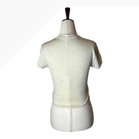 Cotton Citizen Shirt Women Small Beige Washed Look Faded Standard Baby Tee - Picture 2 of 7